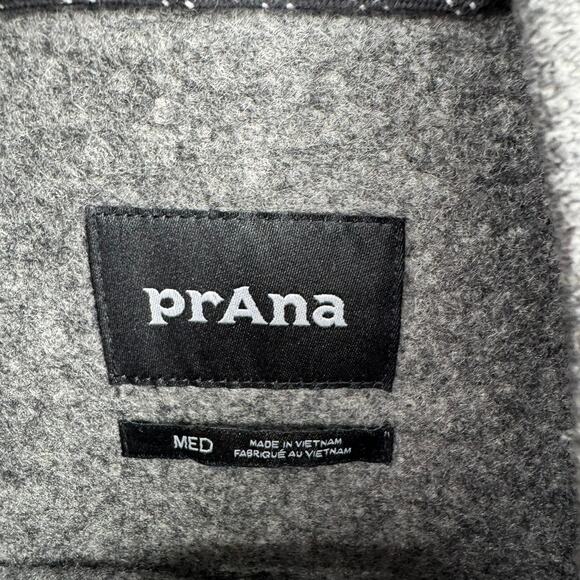 prAna Brookland 1/4 Zip Wool Sweater Mens Medium Gravel Gray 1/4 Zip - Picture 7 of 11